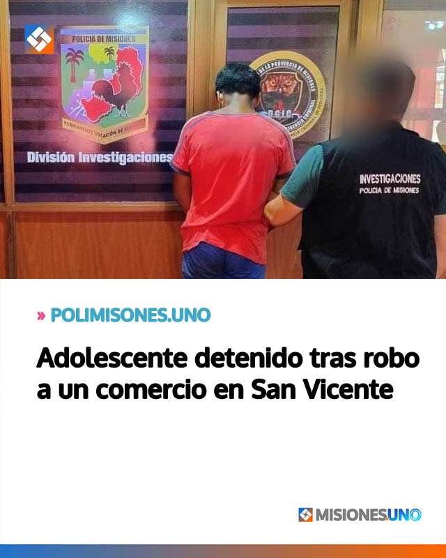 Adolescente detenido tras robo a un comercio en San Vicente