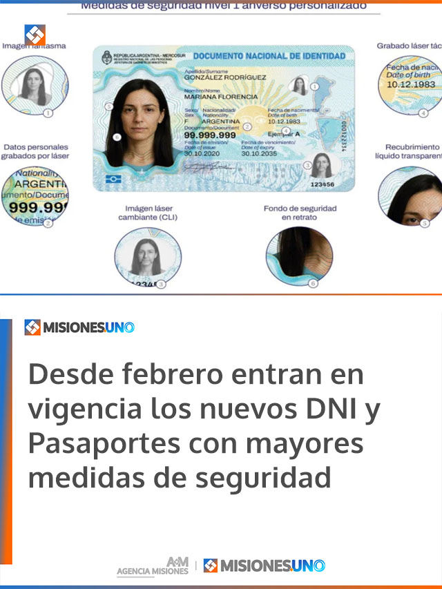 Desde febrero entran en vigencia los nuevos DNI y Pasaportes con mayores medidas de seguridad