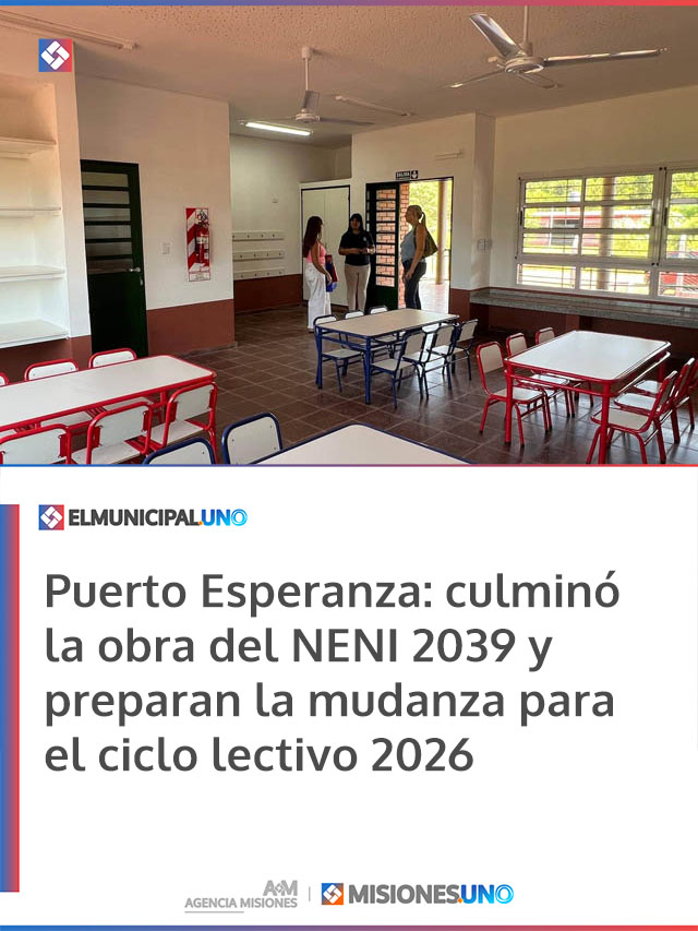 Puerto Esperanza: culminó la obra del NENI 2039 y preparan la mudanza para el ciclo lectivo 2026