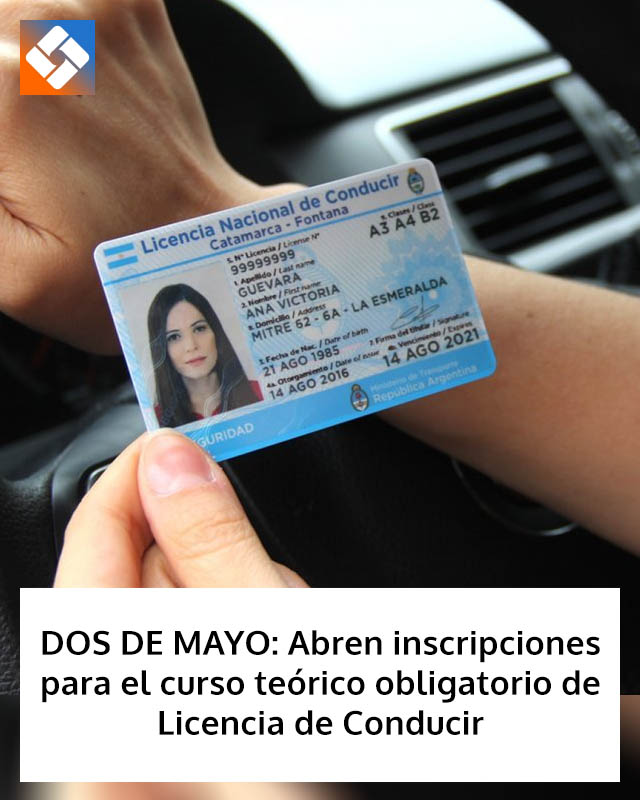 DOS DE MAYO: Abren inscripciones para el curso teórico obligatorio de Licencia de Conducir