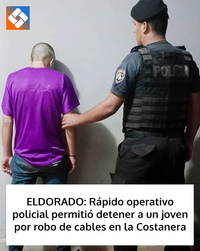 ELDORADO: Rápido operativo policial permitió detener a un joven por robo de cables en la Costanera