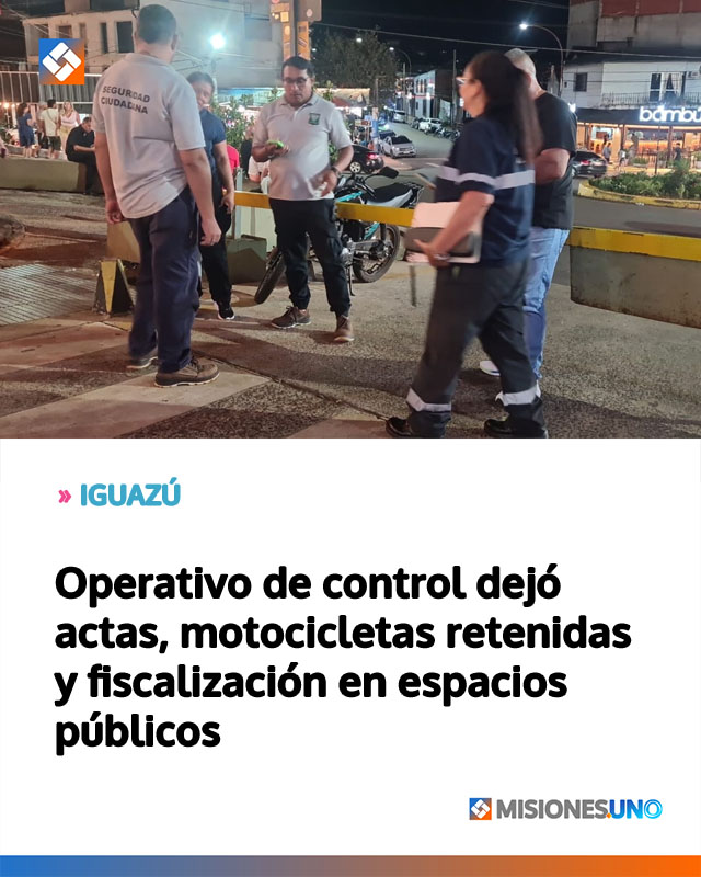 IGUAZÚ: Operativo de control dejó actas, motocicletas retenidas y fiscalización en espacios públicos